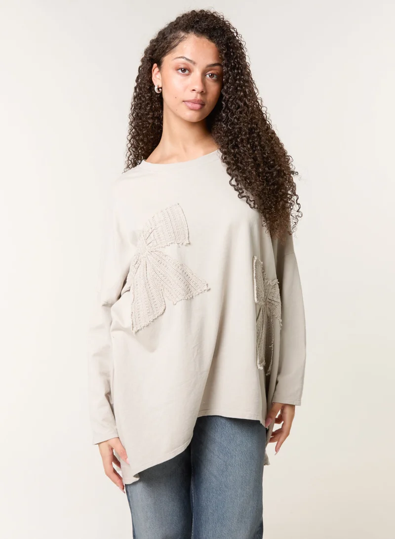بلو فانيلا Lace Bow Sweat Top